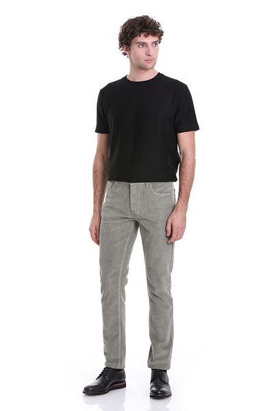 Hatemoğlu Πράσινο Dynamic Fit Straight 5 Pocket Casual Velvet Παντελόνι