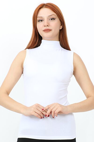 InStyle Zero Sleeve Turtleneck Basic Body - White