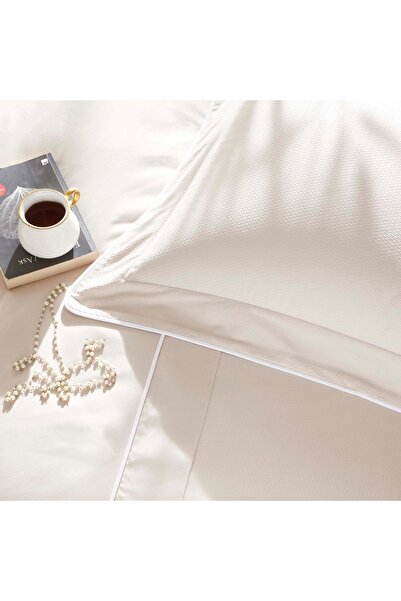 Linens Clare Pamuk Jakar Çift Kişilik Nevresim Takımı Bej