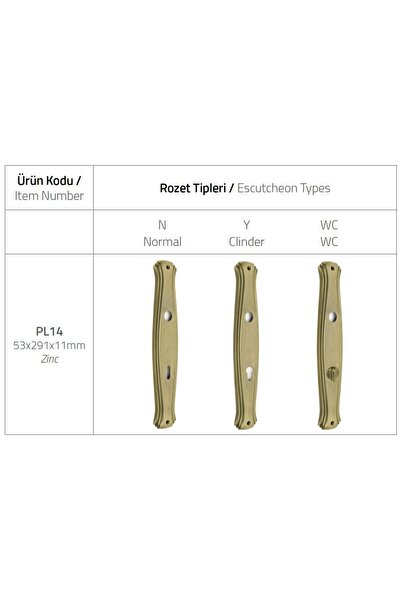 System Vıctorıa Gold Aynalı Kapı Kolu Oda Tipi