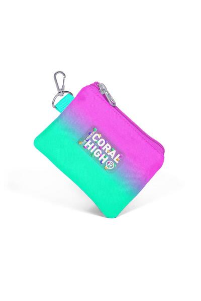 Coral High 21923 Model Pink and Water Green Colored Coin Purse - Kids