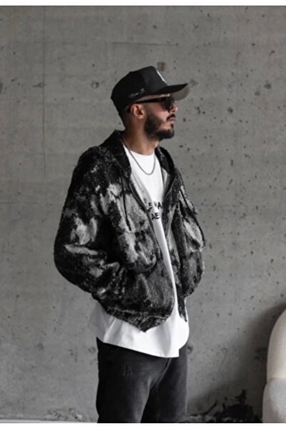 ayakuydur Erkek Siyah Beyaz Trend Ceket