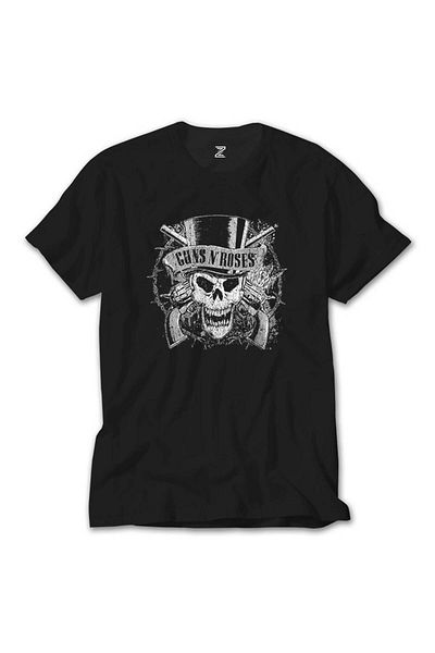 Z zepplin Guns N Roses Vintage Dameged Μαύρο T-Shirt