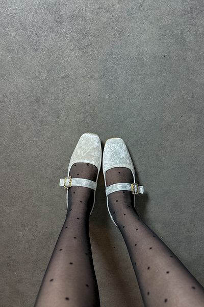 SHOEBELLAS Balerini de damă Vılla White Velvet