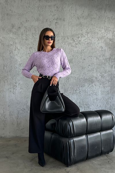 nosia fashion Pulover de tricotaj pentru femei cu decolteu rotund