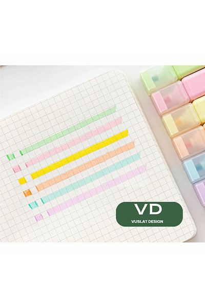 Vuslat Design Chosch Pastel Highlighter 6 Pieces Pastel Marker Highlighter