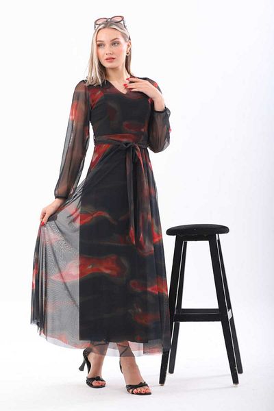 CİXAPLE Φόρεμα Maxi με στάμπα V-Neck