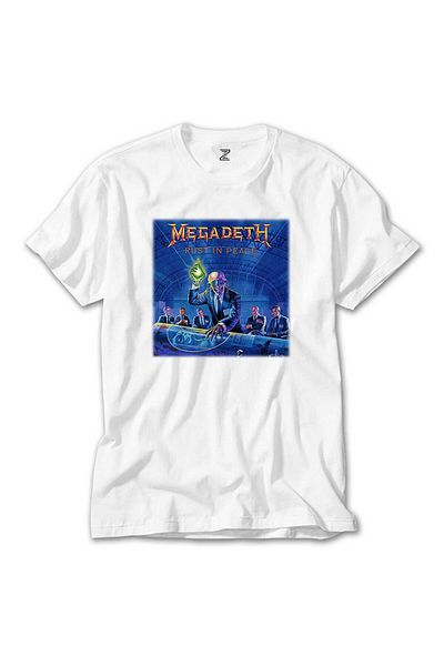 Z zepplin Λευκό μπλουζάκι Megadeth Rust in Peace