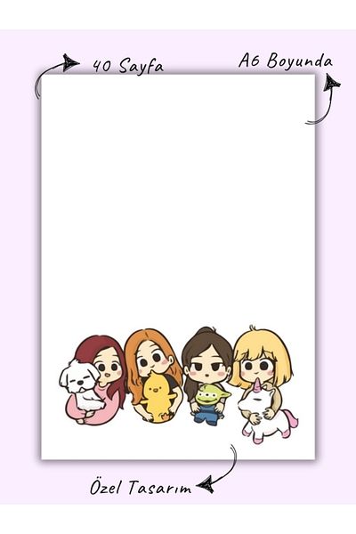 Bküp Tasarım دفتر ملاحظات Blackpink / Memopad / Notepad 4
