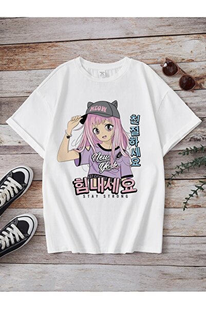 Bengi Clothing Біла футболка з принтом з коротким рукавом з органічної бавовн...