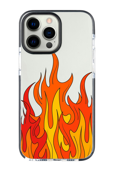 shoptocase حافظة هاتف Ultra Protected Flames Pattern Impact متوافقة مع هاتف I...