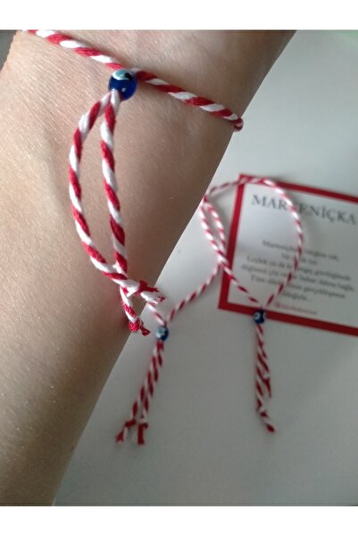 fabrikaksesuar Kartlı 50 Adet Nazar Boncuklu Ayarlanabilir Marteniçka Bileklik