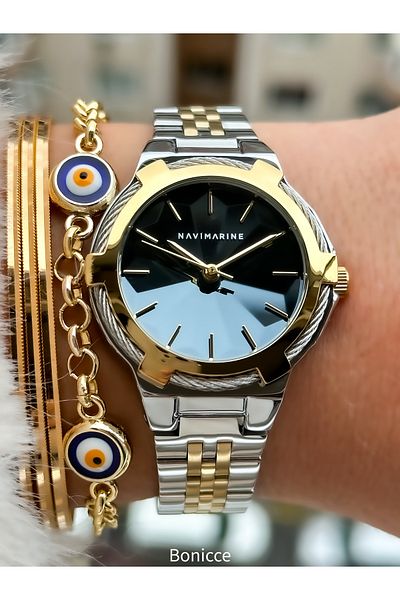 Navimarine Brand Steel Cord Waterproof Women's Wristwatch Bracelet Gift