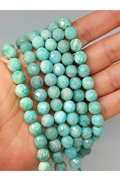 Yasamtohumu Četvrtina niza (9 cm duga!) Fasetirani amazonit kamen kroj Četvrt...