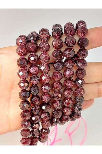 Yasamtohumu Çeyrek Dizi (9cm uzunluğundadır!) Lal (Granat) (Garnet) Taşı Fase...