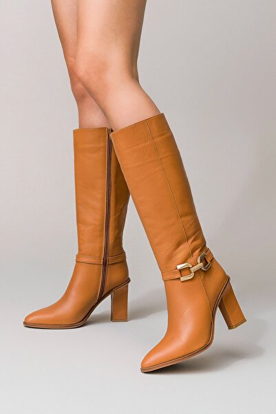 Moderna KADIN, FERMUARLI, DİZ ALTI, TOKALI, TOPUKLU  ÇİZME-35