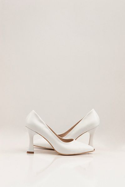 SVMSHOES White Women's Thin Goblet Heeled Shoes/Elegant Flashy White Women's Heeled Shoes