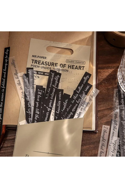 Onwize 40 Parça Scrapbook Journal Poem Ingilizce Kelime Sticker Set- (Siyah- ...