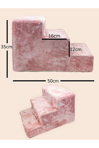 Patiderm Cat & Dog Ladder Zippered 3 Step Sponge Ladder - Pink