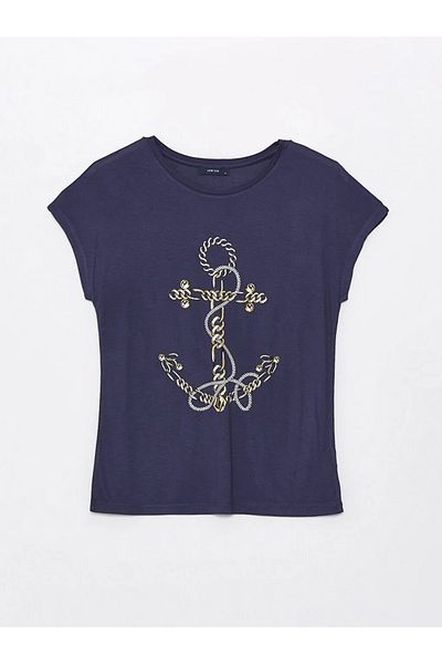 LC Waikiki LCW ECO Crew Neck Printed Short Sleeve Women's T-Shirt