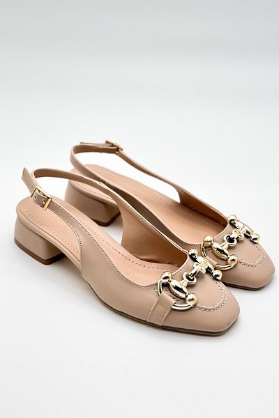 Shoebutik حذاء بكعب نسائي من الجلد من Darling Ten