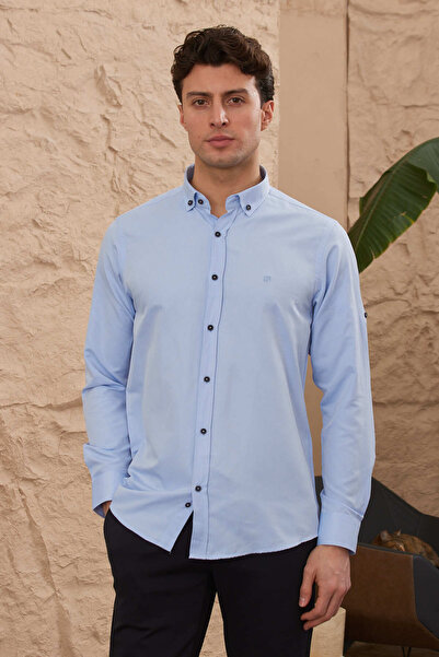 GARMEN Slim Fit Patterned Shambre Sports Men's Shirt