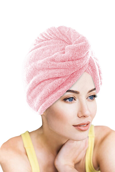 CHIZGY Мікрофібровий рушник для волосся з кнопками, пудровий