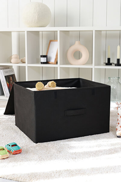 REKHOME Black Covered In-Cabinet Laundry Toy Organizer Folding Storage Box Storage Bag 48x40x30