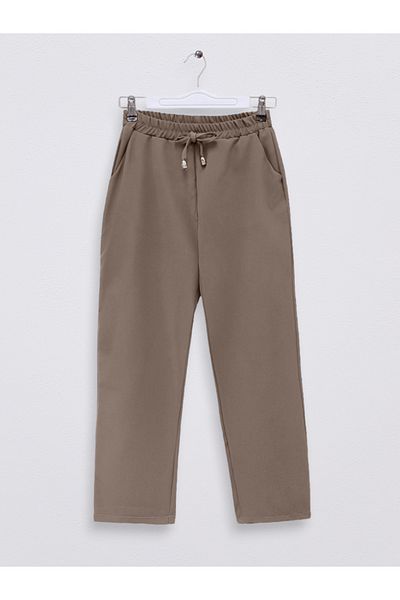 Modamorfo Double Pocket and Lace Detailed Elastic Waist Trousers