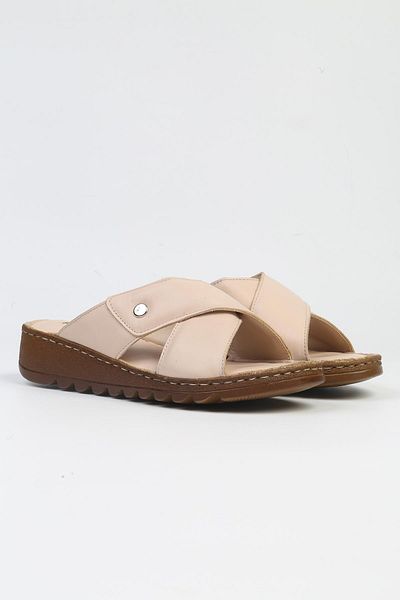 Pierre Cardin ® |   PC-5128-3013 Κρεμ-Γυναικείες παντόφλες με τακούνι