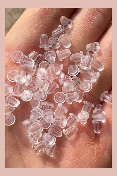 Diloshtrend Design 100 Pieces Plastic Earring Piston Earring Backrest