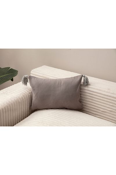 BUGİ HOME COLLECTİON EVLİNA HOME CULOARE GRI 4 Ciciucuri CULOARE UNICA CAZĂ KIRLENT 35X50