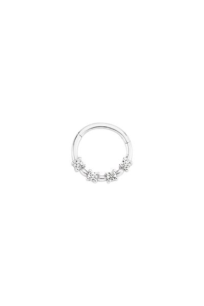 Altın Sepeti White Gold Sırataş Clicker Ring Piercing