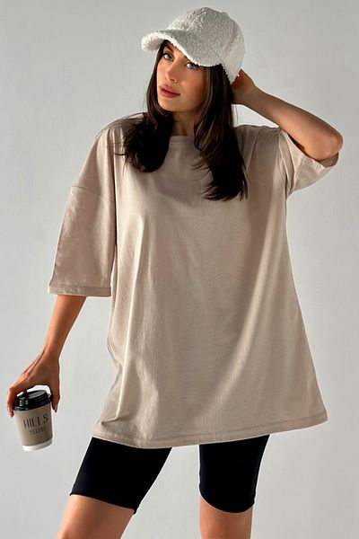 MODAGEN Μπλουζάκι Unisex Μονόχρωμο Μπεζ Oversize