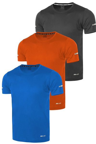 GENIUS STORE Men's Sports T-Shirt Set of 3 - Quick Dry, Moisture Wicking, Tech Performance Drifit-Kisakol3