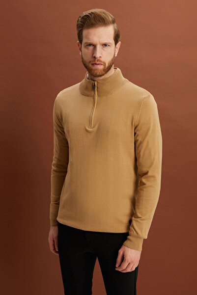 ALEXANDERGARDI Yarım Balıkçı Fermuarlı Yaka Triko Kazak (E22-5712)