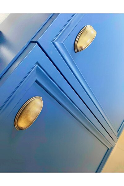 ARON (3 ADET) 471-64 Antik Gold Sarı Midye Çanak Tas Kulp Tv Ünite Konsol Şifonyer Çekmece Kulpu 64mm