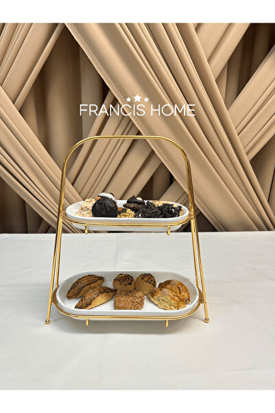 FRANCİS HOME 2 Katlı Gold Sunumluk