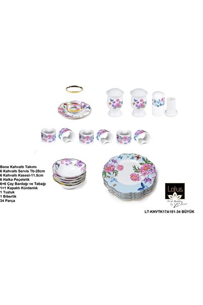 Lotus by ZClasse PORSELEN 34  PARÇA KAHVALTI TK. SERVİS TABAKLI
