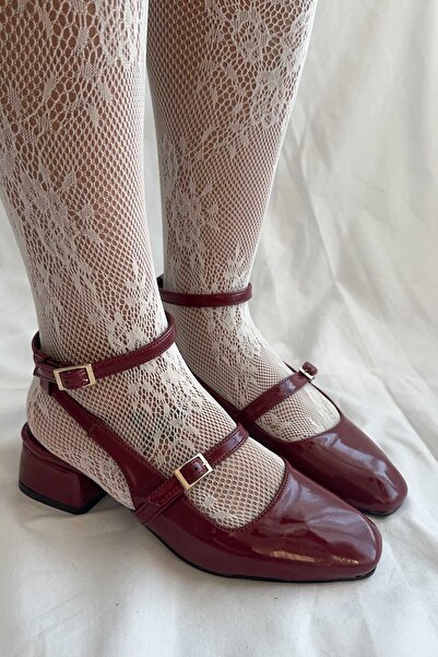 Shoebutik Siempre Bordo Rugan Міні-каблук Жіноче взуття з квадратним носком