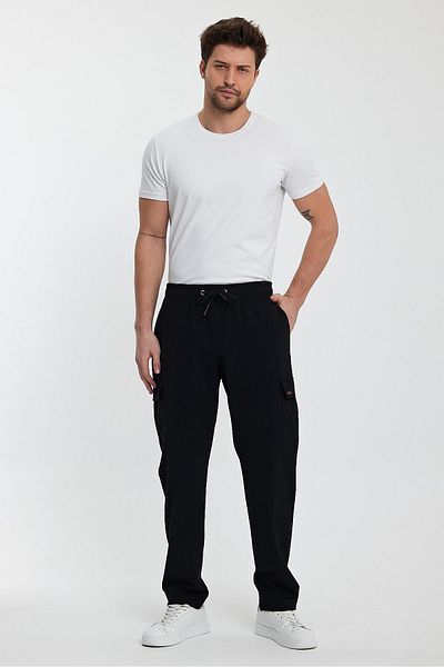 ALEXANDERGARDI MEN'S CARGO TROUSERS WITH ELASTIC WAIST(E24-51204-ERKK)