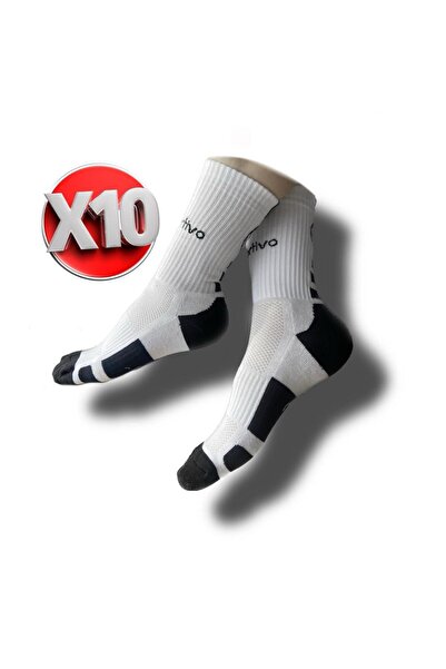 Sportivo Voleybol Havlu Taban Premium Sporcu Çorabı 10 Çift