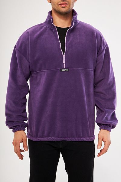GHASSY CO. Ghassy Co. Men's Oversize Regular Stand Collar Half Zipper Fleece Sweatshirt