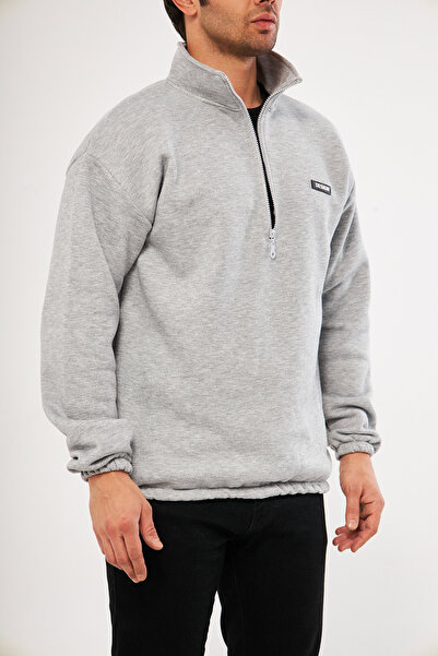 GHASSY CO. Ghassy Co. Men's Half Zipper Oversize Waist and Sleeve Elastic Fleece Inside Sweatshirt
