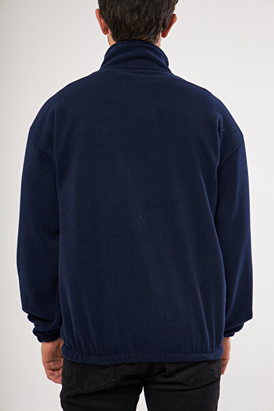 GHASSY CO. Ghassy Co. Men's Oversize Regular Stand Collar Half Zipper Fleece Sweatshirt