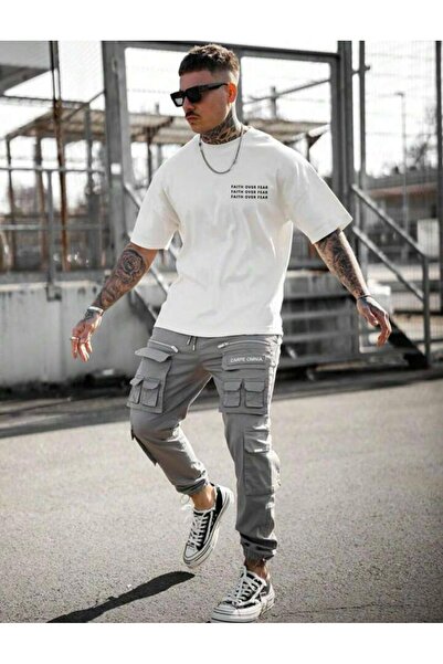 MYDARKSTYLE UNISEX Faıth Over Printed Oversize T-shirt