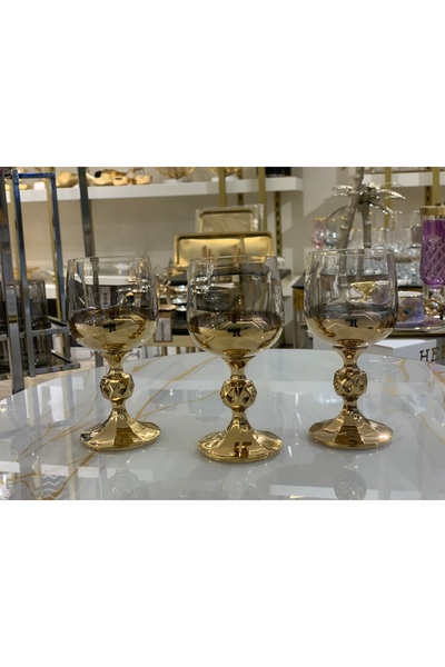 GOLD GLASS بوهيميا كريستال القهوة الجانب كوب