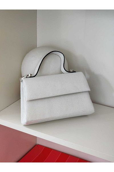 Moom Bag Γυναικείο βραδινό φόρεμα με λευκή λαβή και τσάντα ώμου