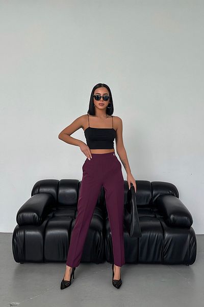 OUZ Fashion Women's Side Button Detailed Trousers