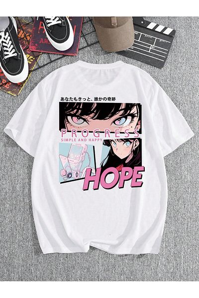 Jose Clothing Μπλουζάκι Unisex Λευκό εμπριμέ από οργανικό βαμβάκι Oversize κοντό μανίκι